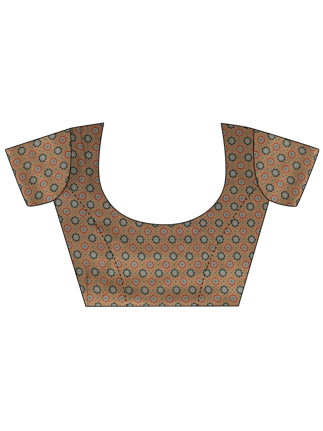  Grey Printed Silk Blend Saree With Unstitched Blouse Piece 