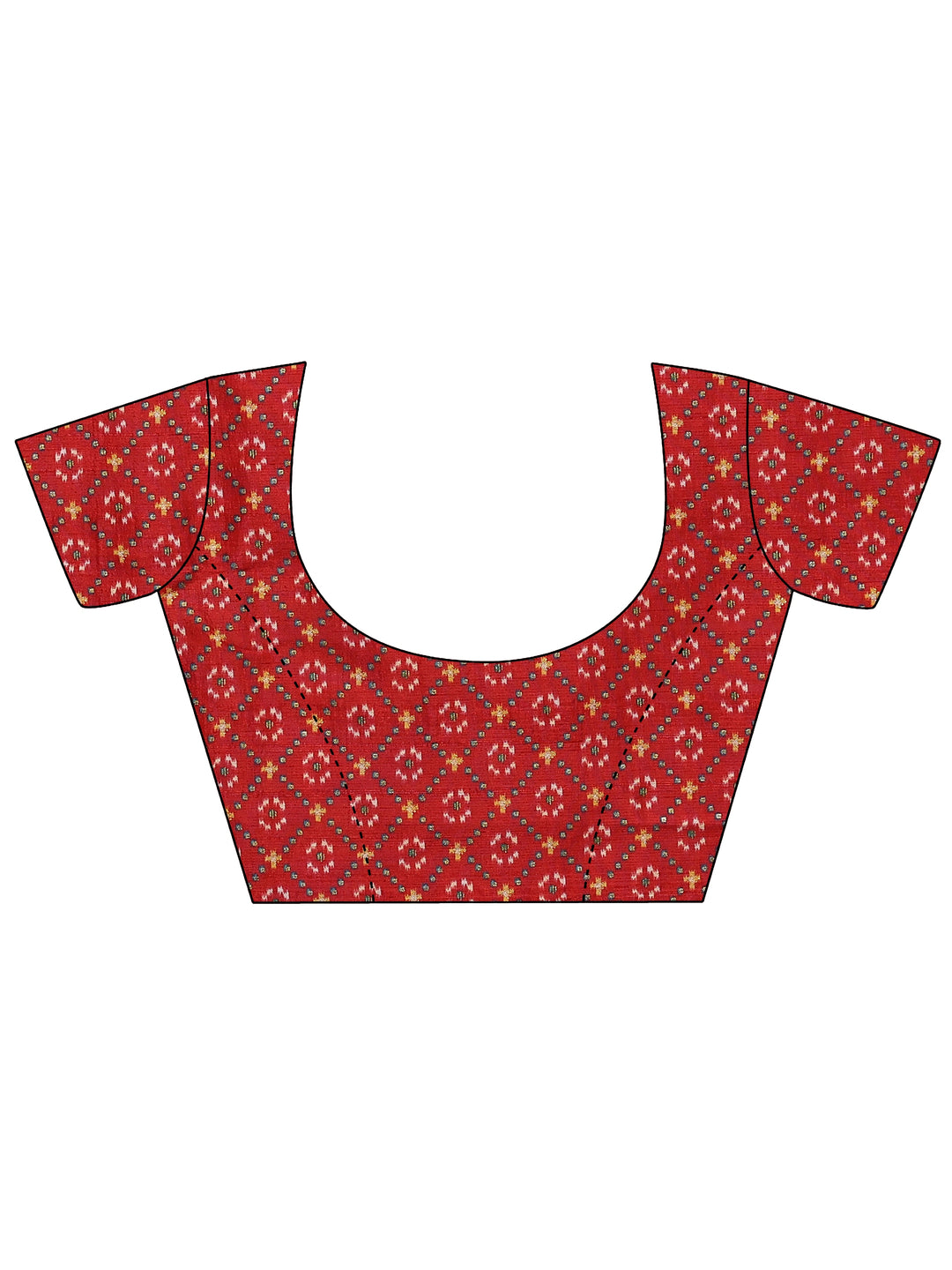  Blue Printed Silk Blend Saree With Unstitched Blouse Piece 