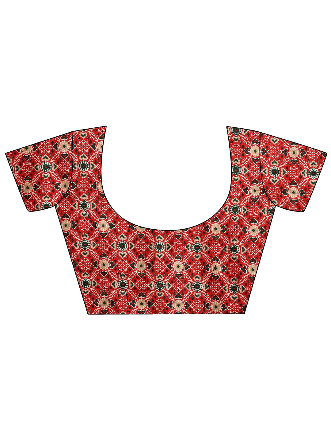  Gold Printed Silk Blend Sarees With Unstitched Blouse Piece 