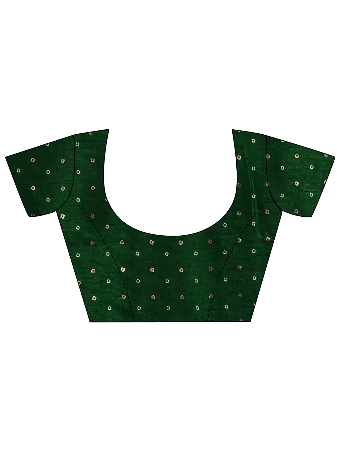  Green Bandhani Printed Silk Blend Saree With Unstitched Blouse Piece 