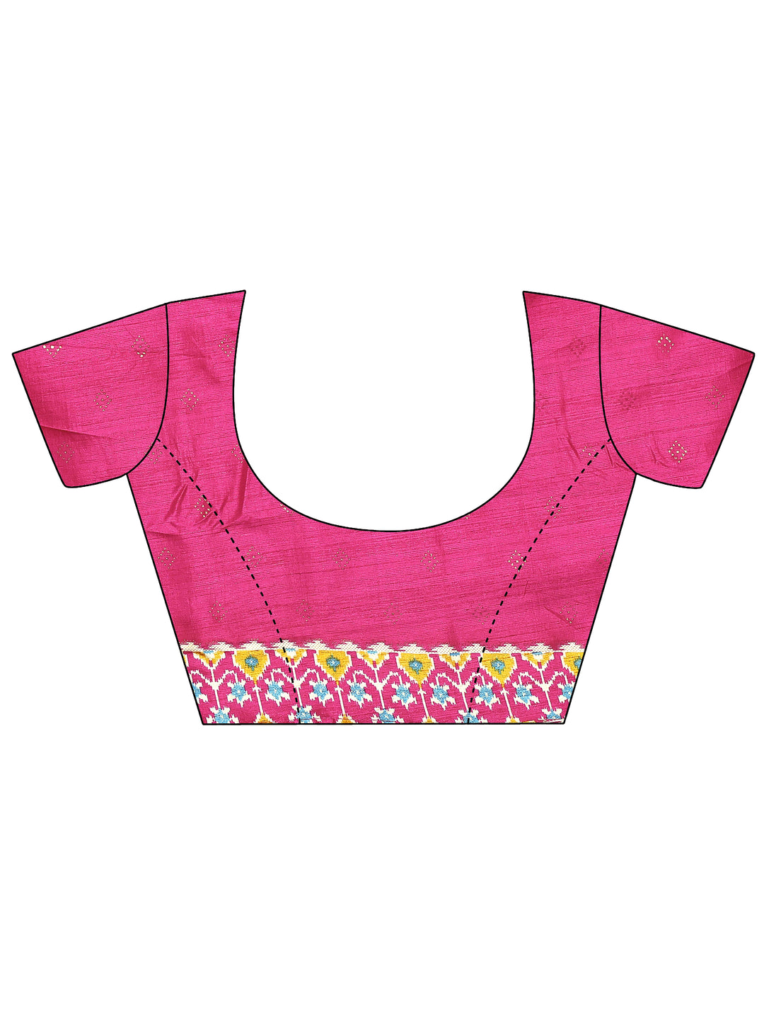  Pink Geometric Printed Silk Blend Saree With Unstitched Blouse Piece 