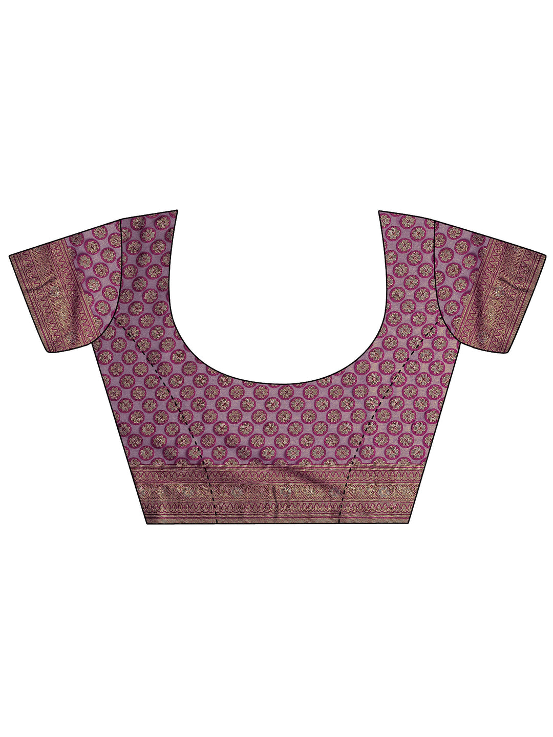  Purple Printed Georgette Saree With Unstitched Blouse Piece 