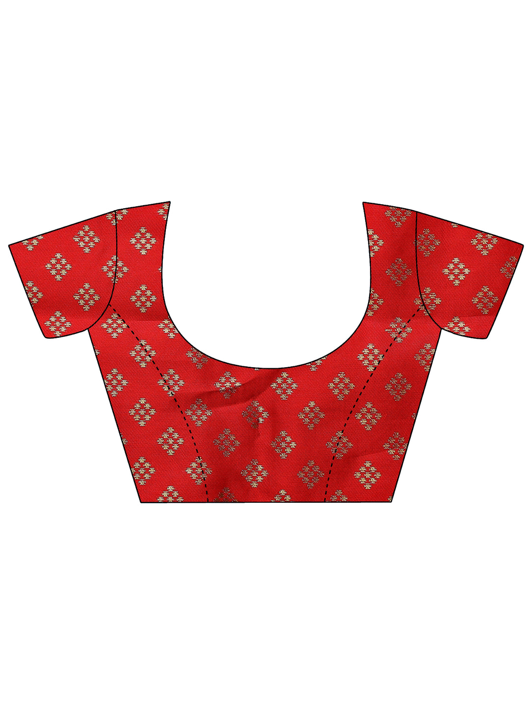  Navy Blue Chevron Woven Design Silk Blend Saree With Unstitched Blouse Piece 