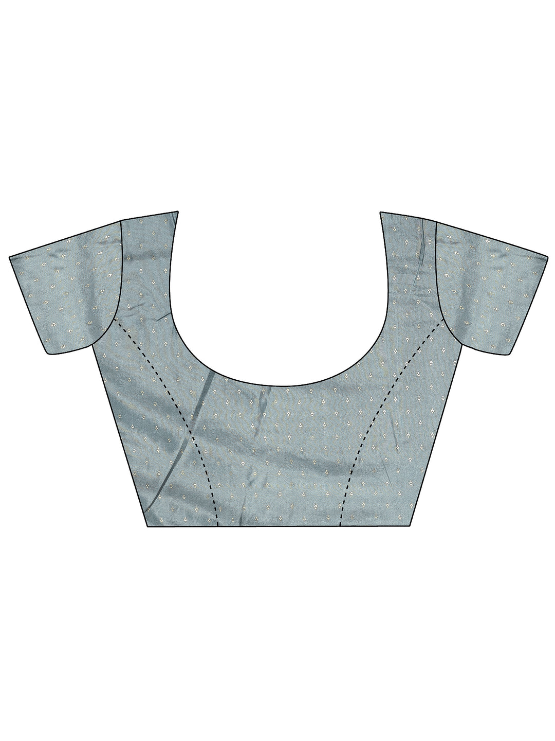  Grey Printed Silk Blend Saree With Unstitched Blouse Piece 