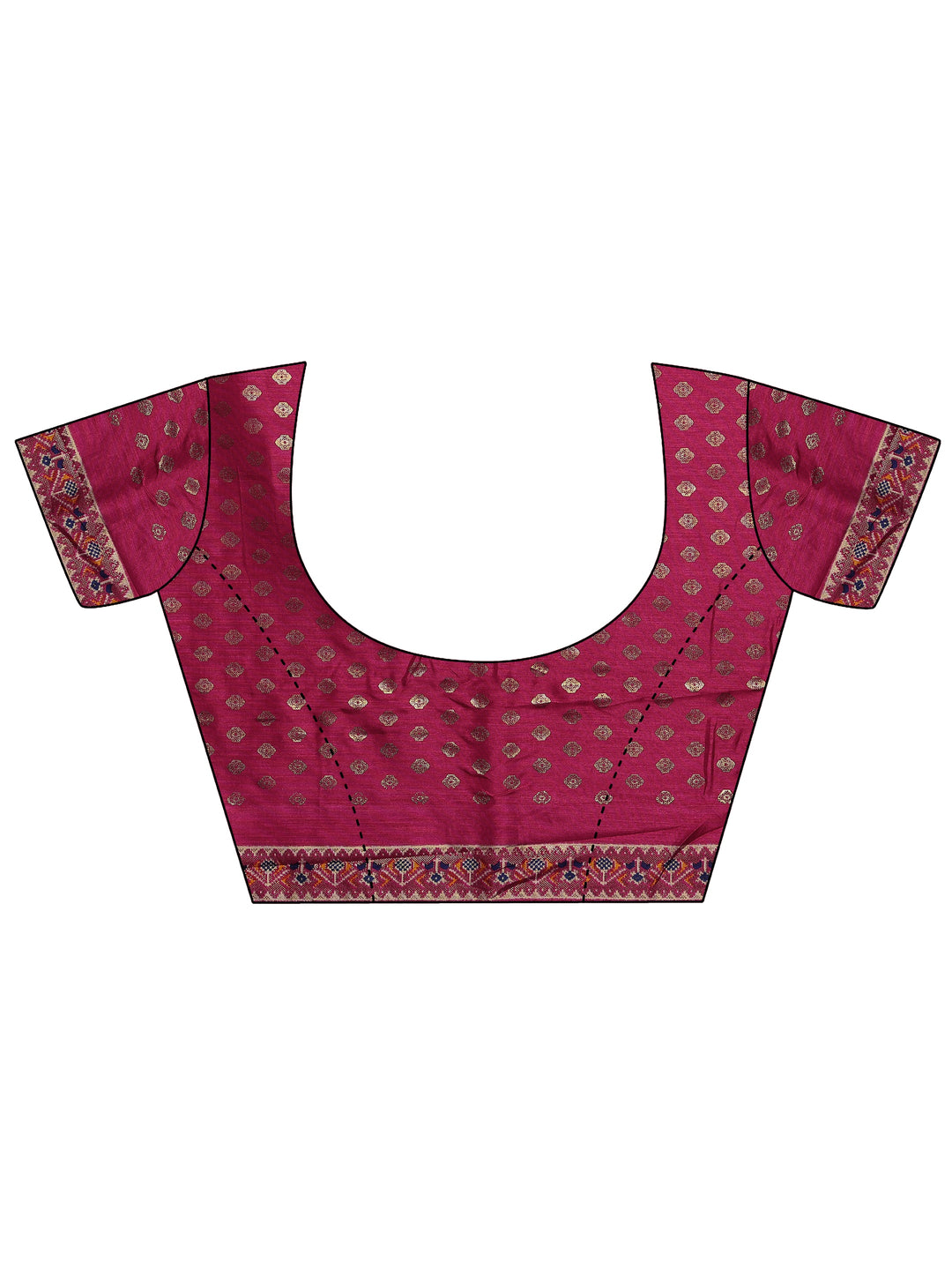  Green Tribal Printed Silk Blend Saree With Unstitched Blouse Piece 