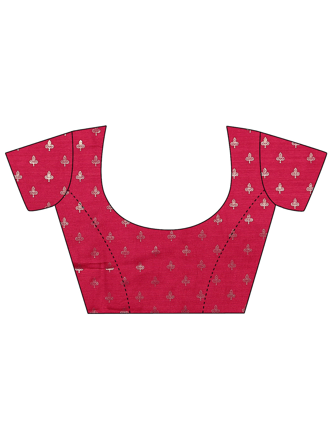  Navy Blue Printed Silk Blend Saree With Unstitched Blouse Piece 