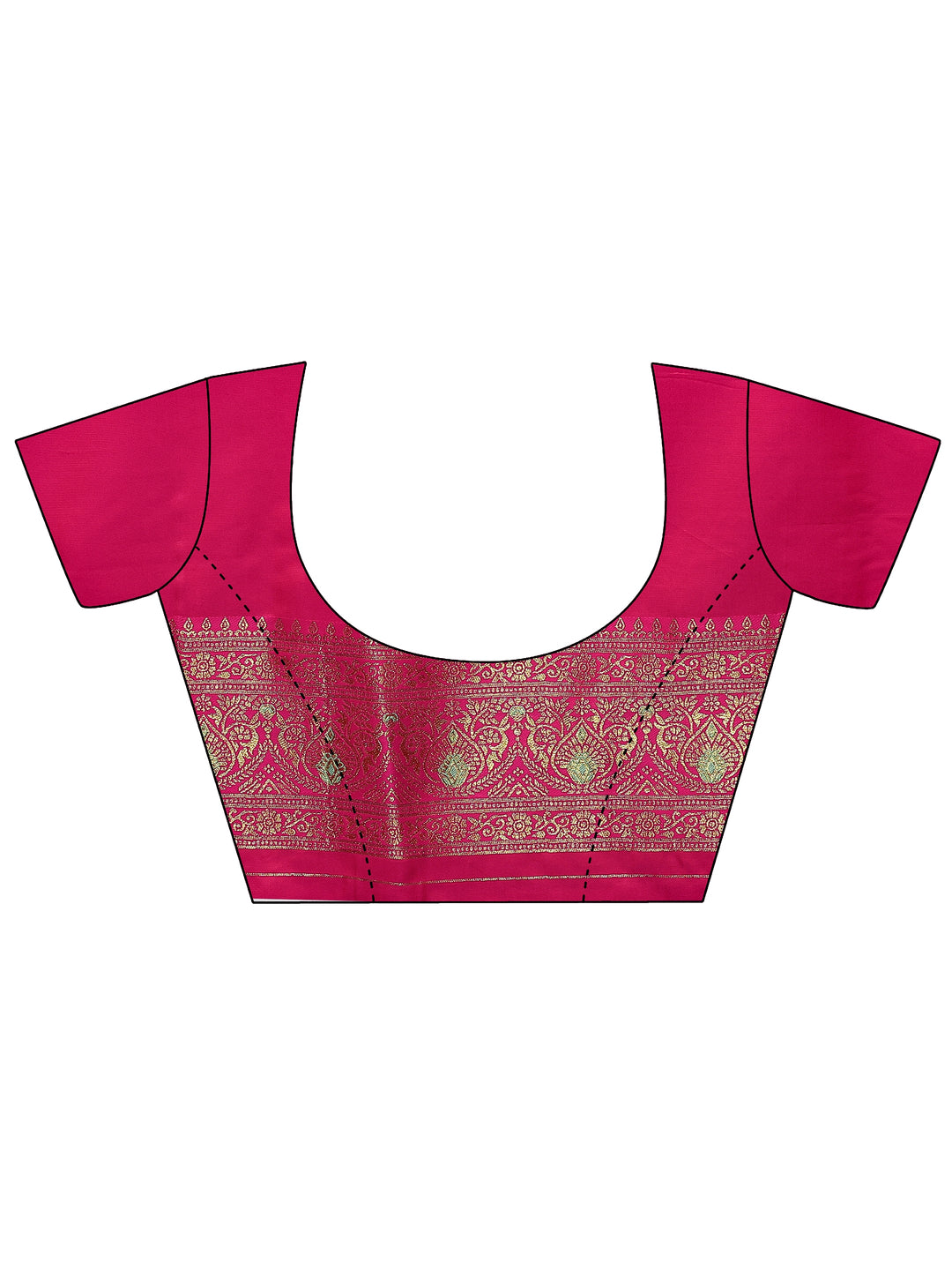  Gold Woven Design Silk Blend Sarees With Unstitched Blouse Piece 