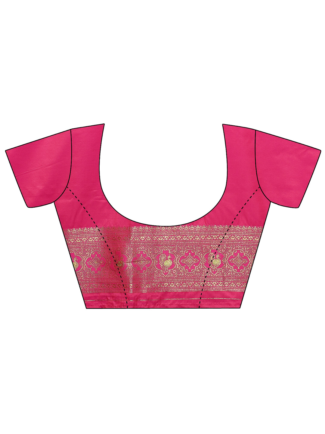  Gold Woven Design Silk Blend Sarees With Unstitched Blouse Piece 