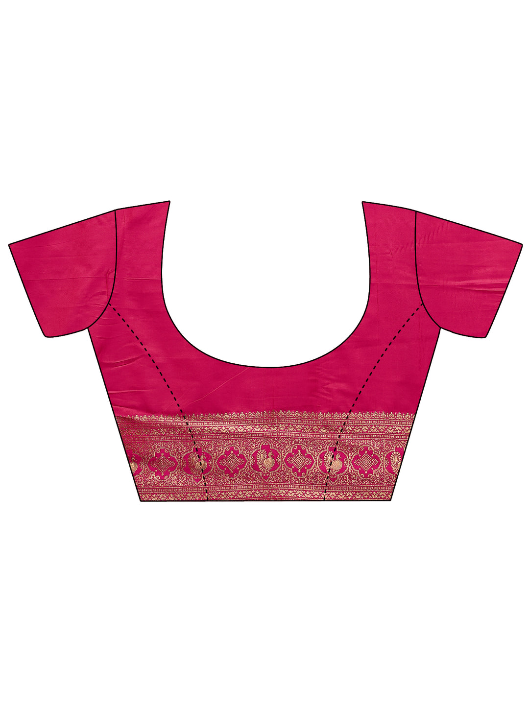  Gold Woven Design Silk Blend Sarees With Unstitched Blouse Piece 