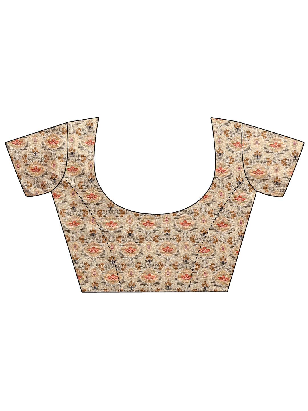  Gold Woven Design Silk Blend Saree With Unstitched Blouse Piece 