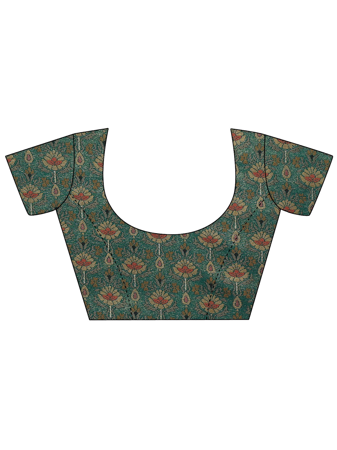  Green Woven Design Silk Blend Saree With Unstitched Blouse Piece 