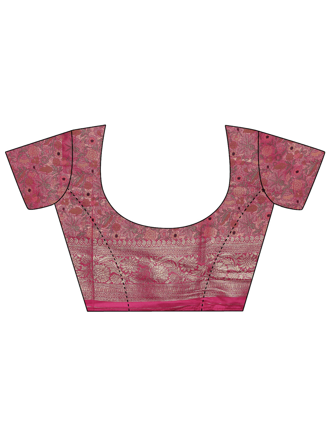  Pink Woven Design Silk Blend Sarees With Unstitched Blouse Piece 