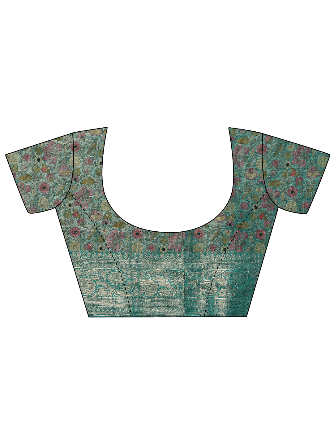  Green Woven Design Silk Blend Sarees With Unstitched Blouse Piece 