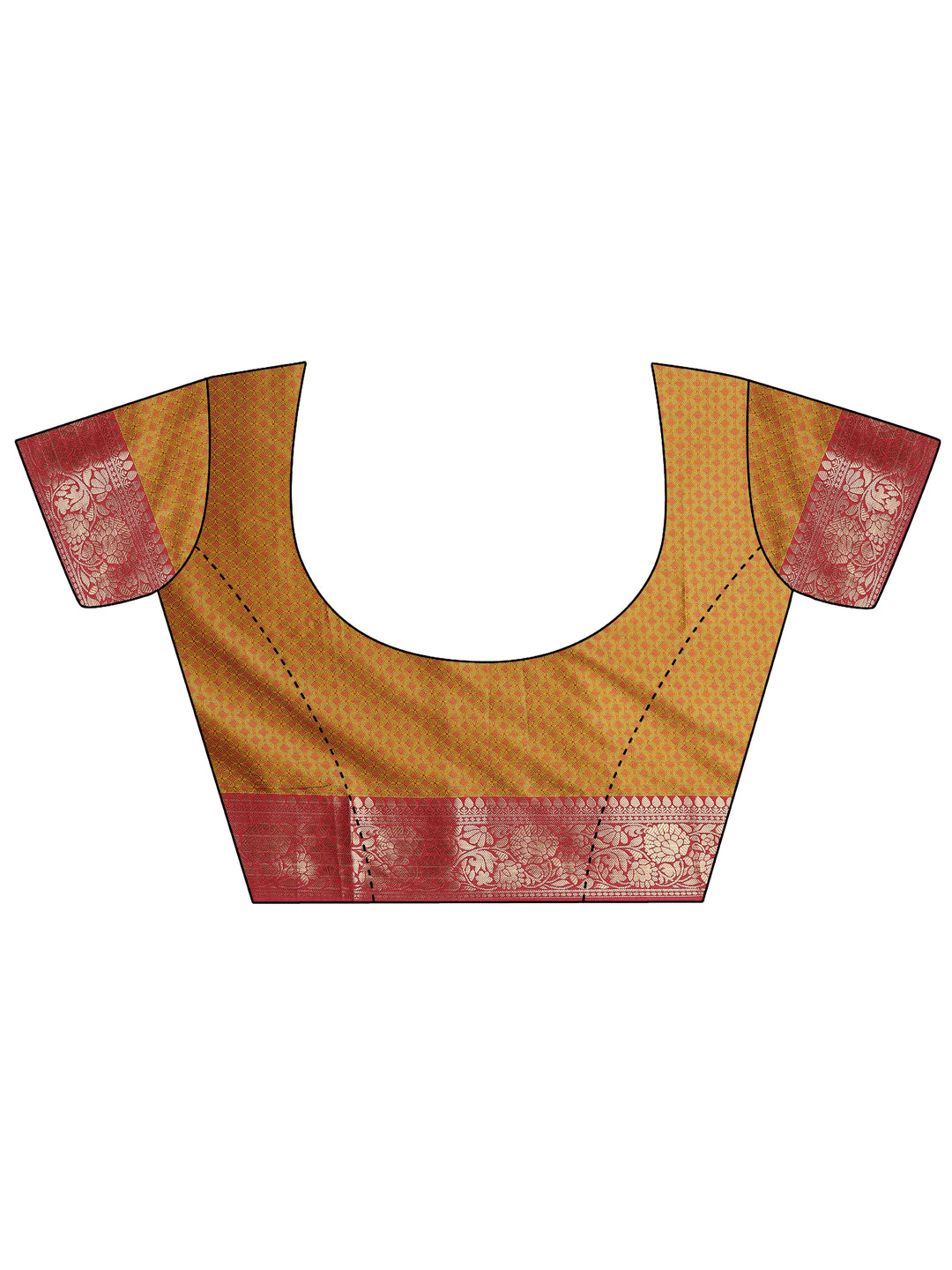  Mustard Woven Design Silk Blend Saree With Unstitched Blouse Piece 