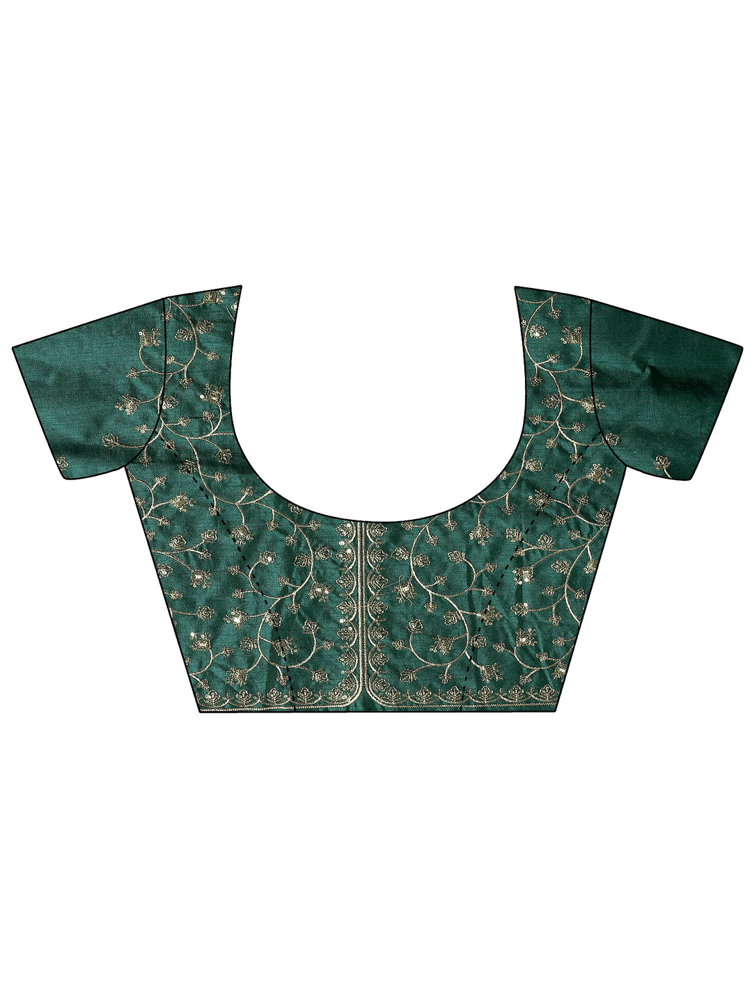  Green Solid Silk Blend Saree With Unstitched Blouse Piece 