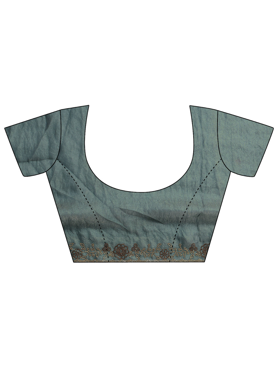  Green Solid Silk Blend Saree With Unstitched Blouse Piece 