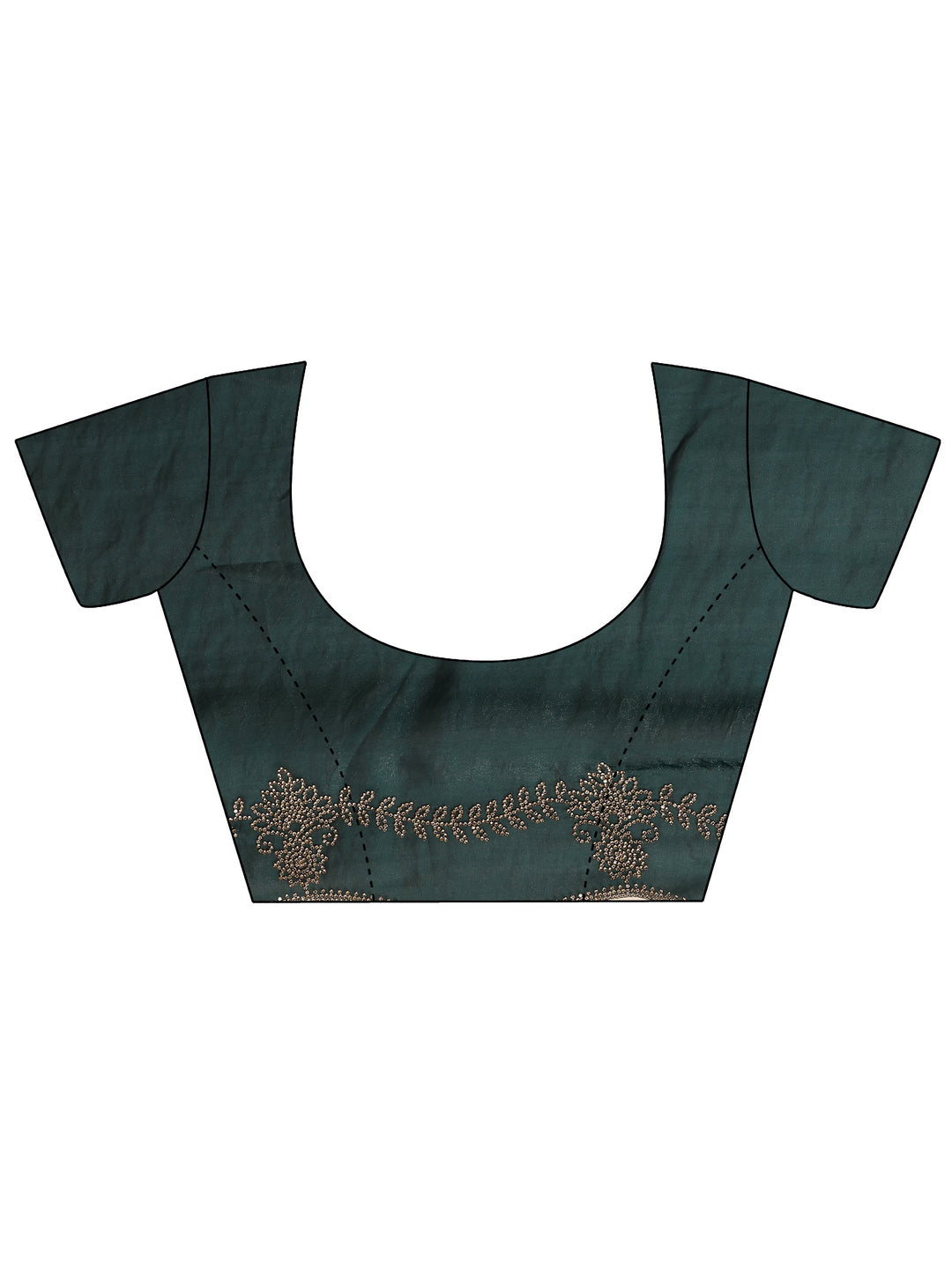  Green Solid Silk Blend Saree With Unstitched Blouse Piece 