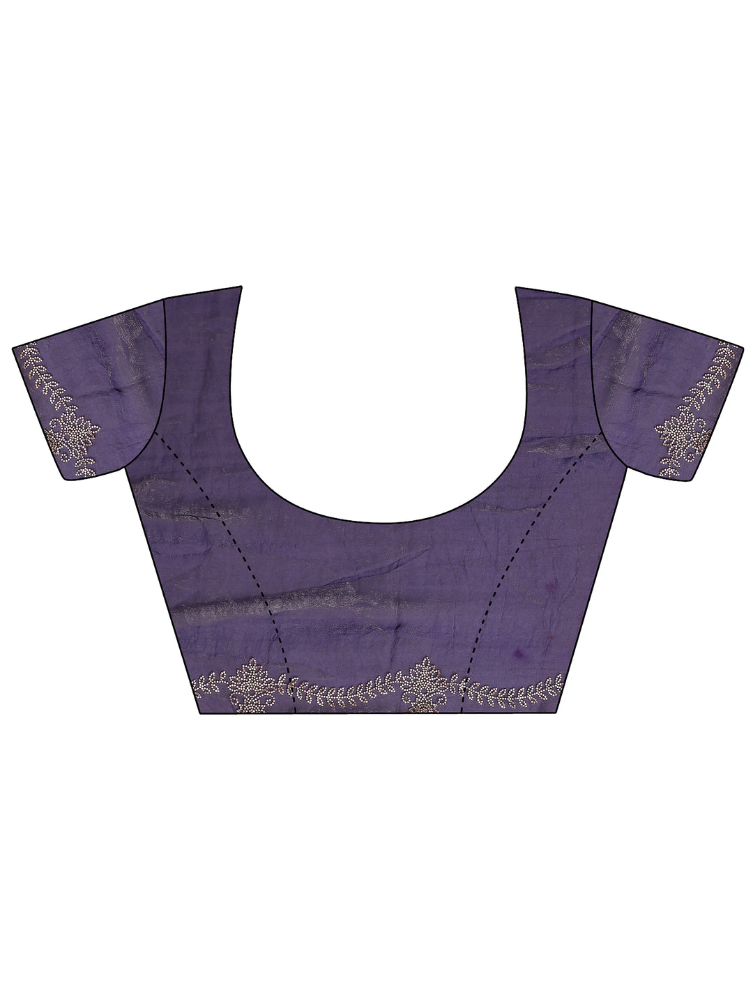  Purple Solid Silk Blend Saree With Unstitched Blouse Piece 