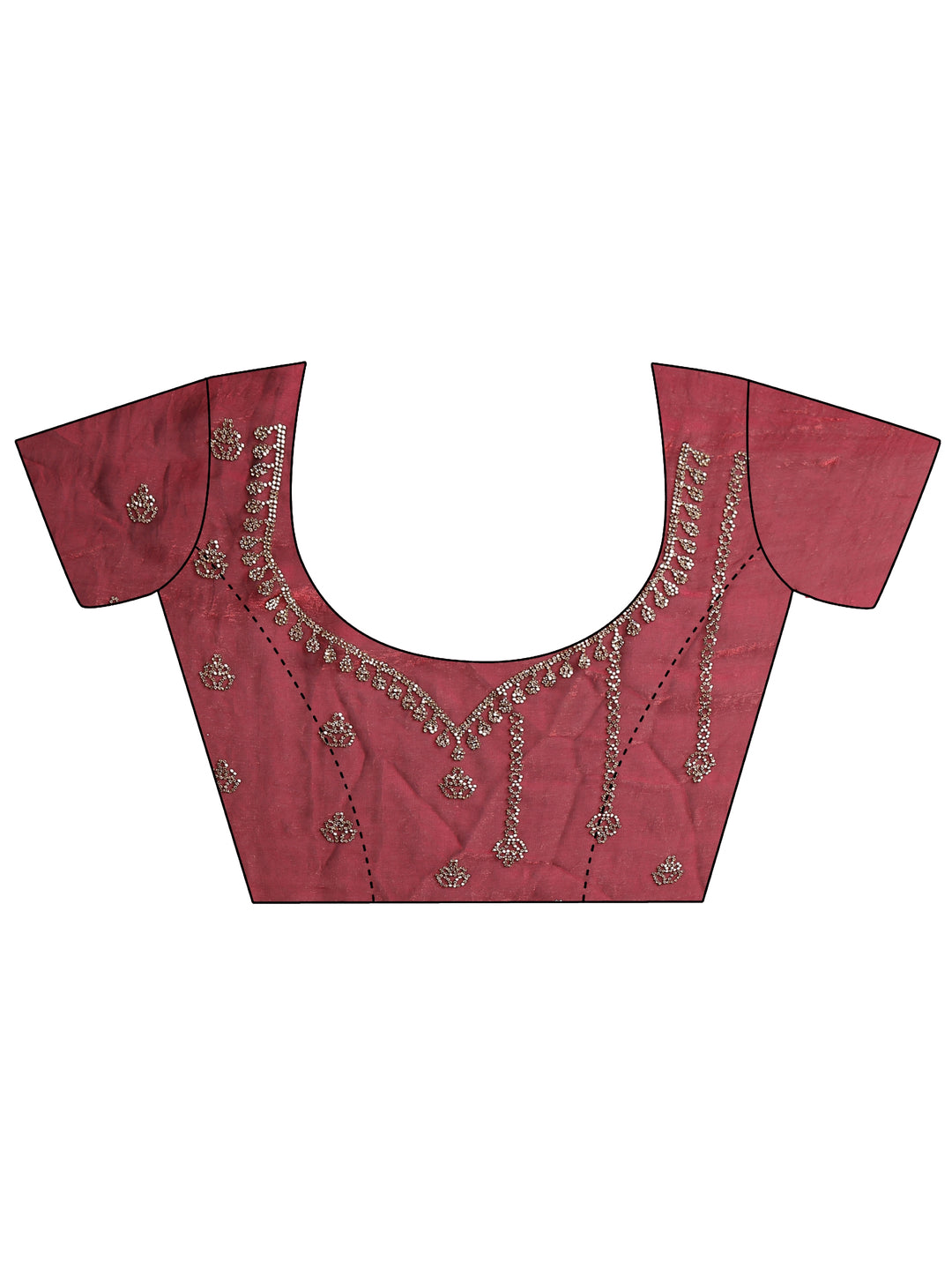  Magenta Solid Silk Blend Saree With Unstitched Blouse Piece 