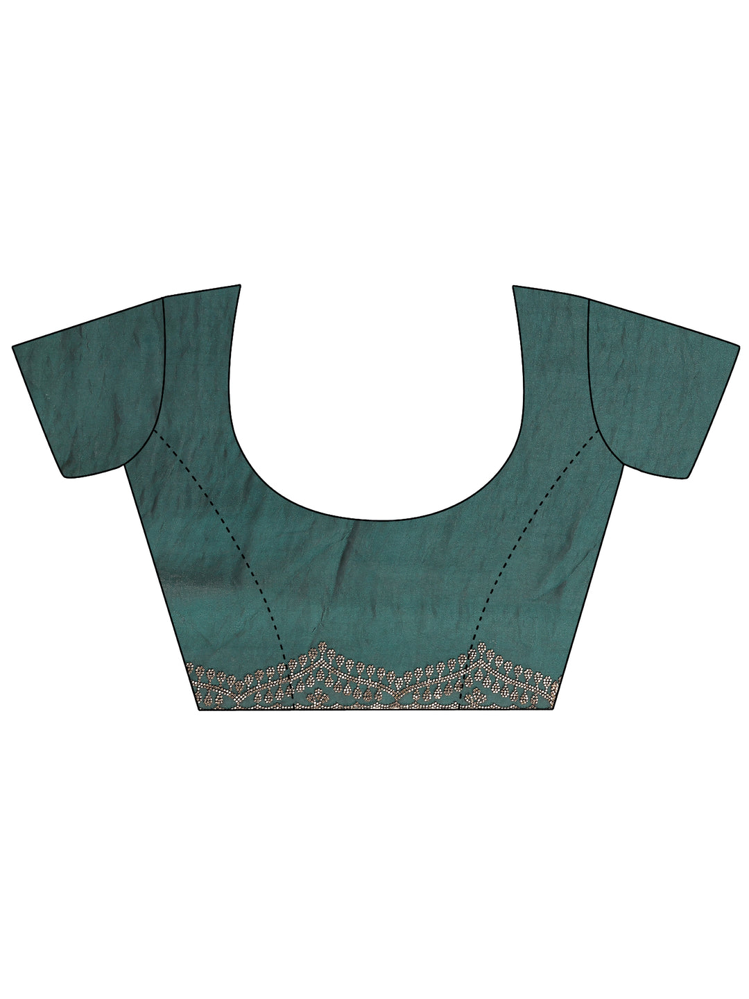  Green Solid Silk Blend Saree With Unstitched Blouse Piece 