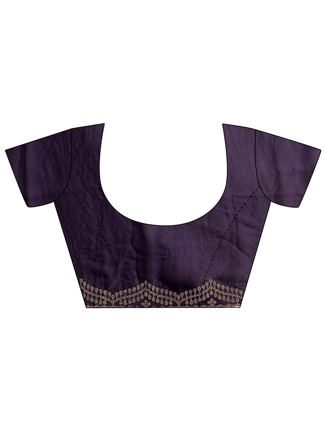  Purple Solid Silk Blend Saree With Unstitched Blouse Piece 