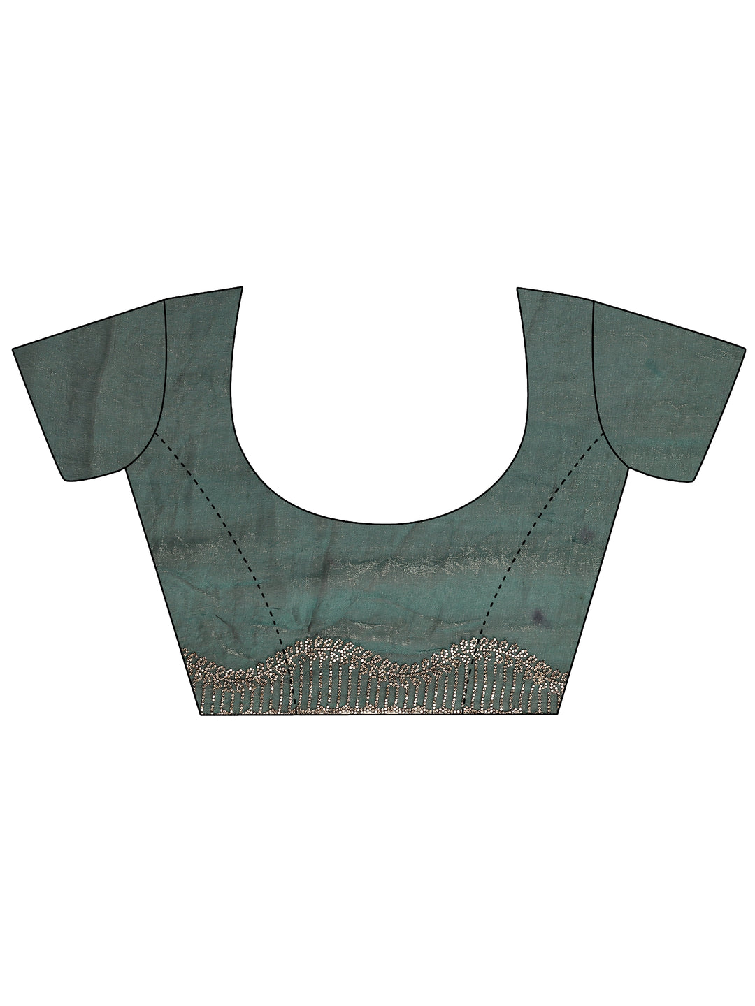  Green Solid Silk Blend Saree With Unstitched Blouse Piece 