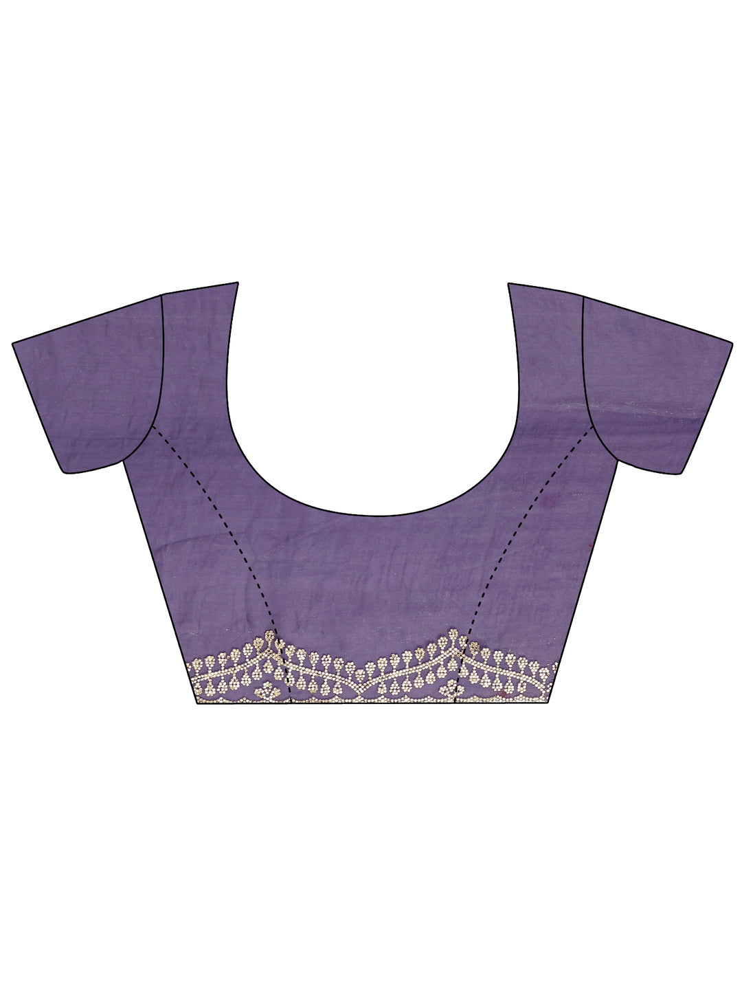  Purple Solid Silk Blend Saree With Unstitched Blouse Piece 