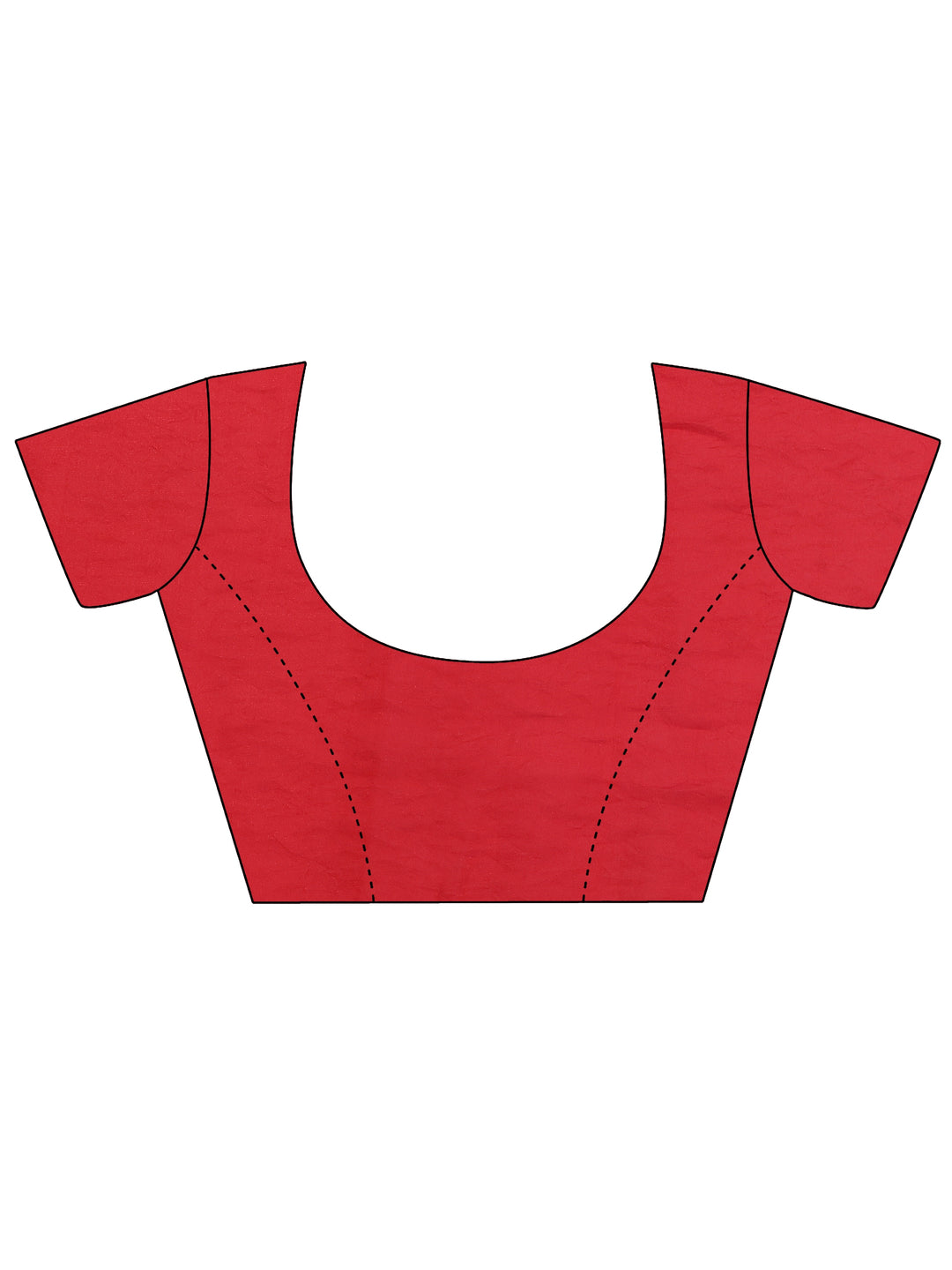  Red Solid Silk Blend Saree With Unstitched Blouse Piece 