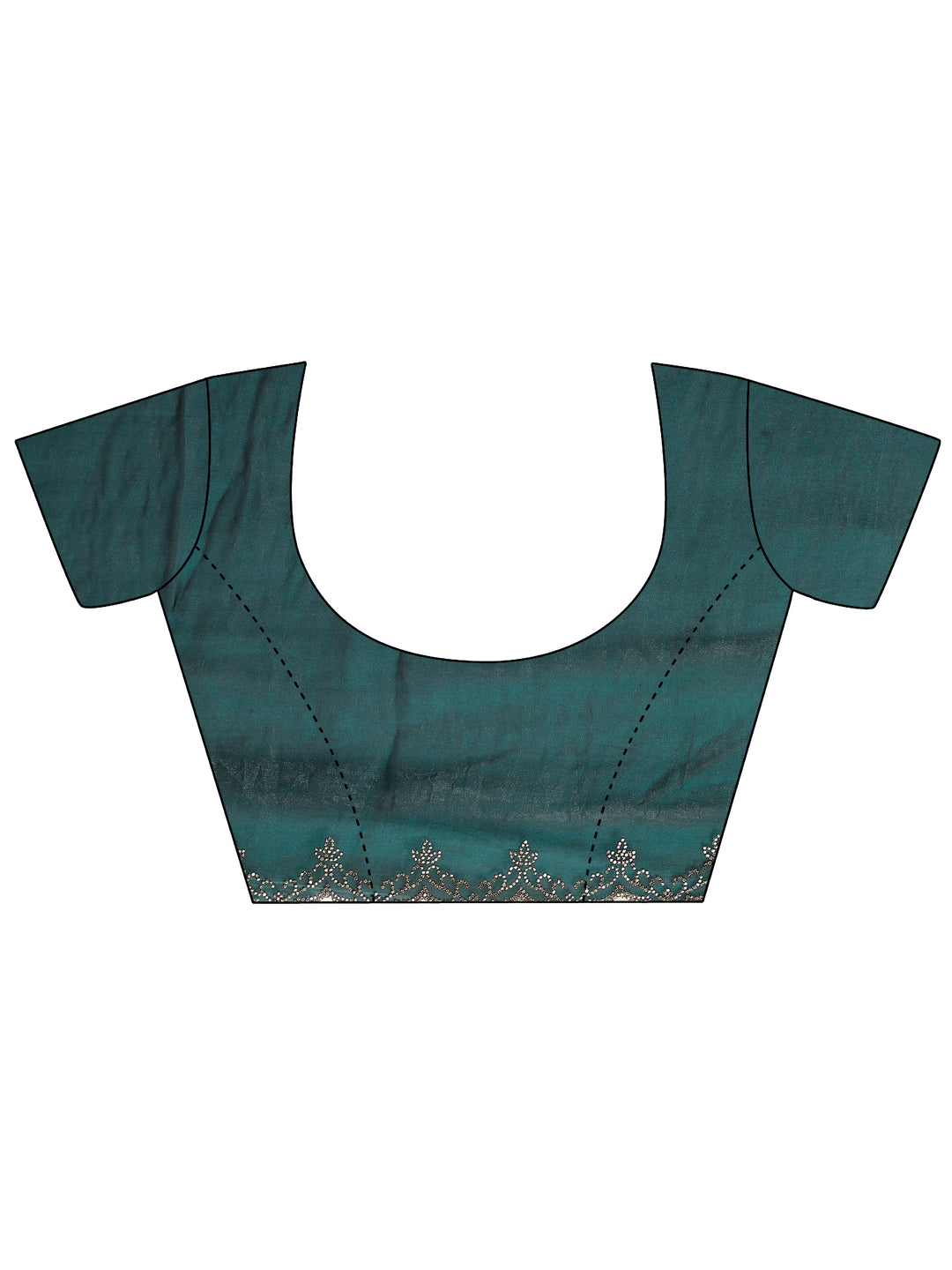  Green Solid Silk Blend Saree With Unstitched Blouse Piece 