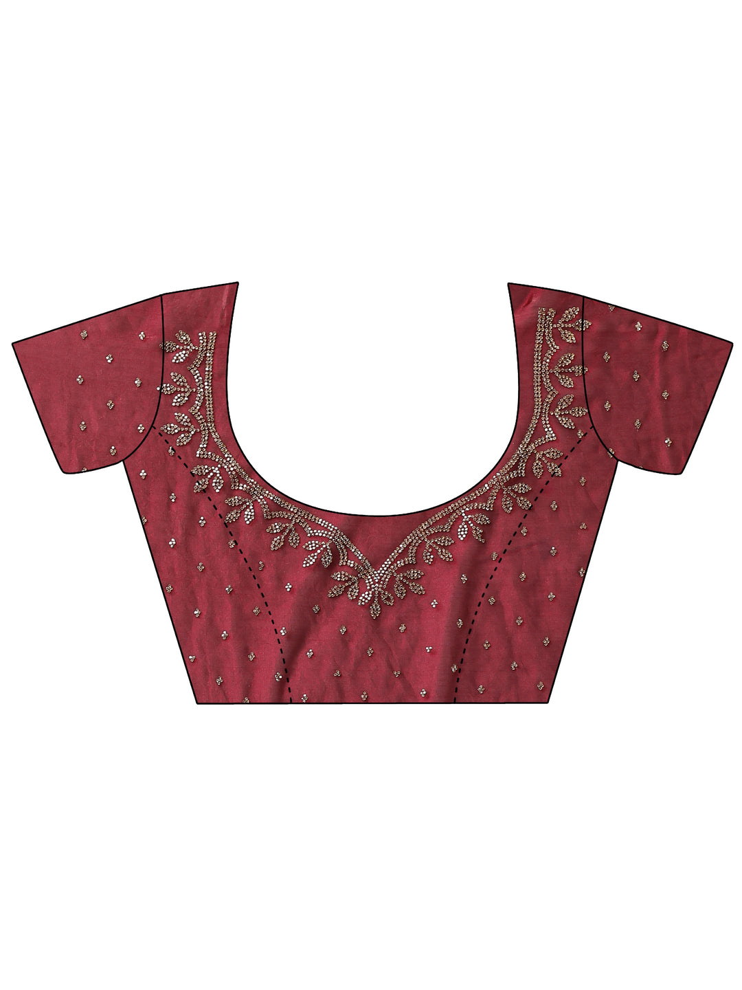  Magenta Solid Silk Blend Saree With Unstitched Blouse Piece 