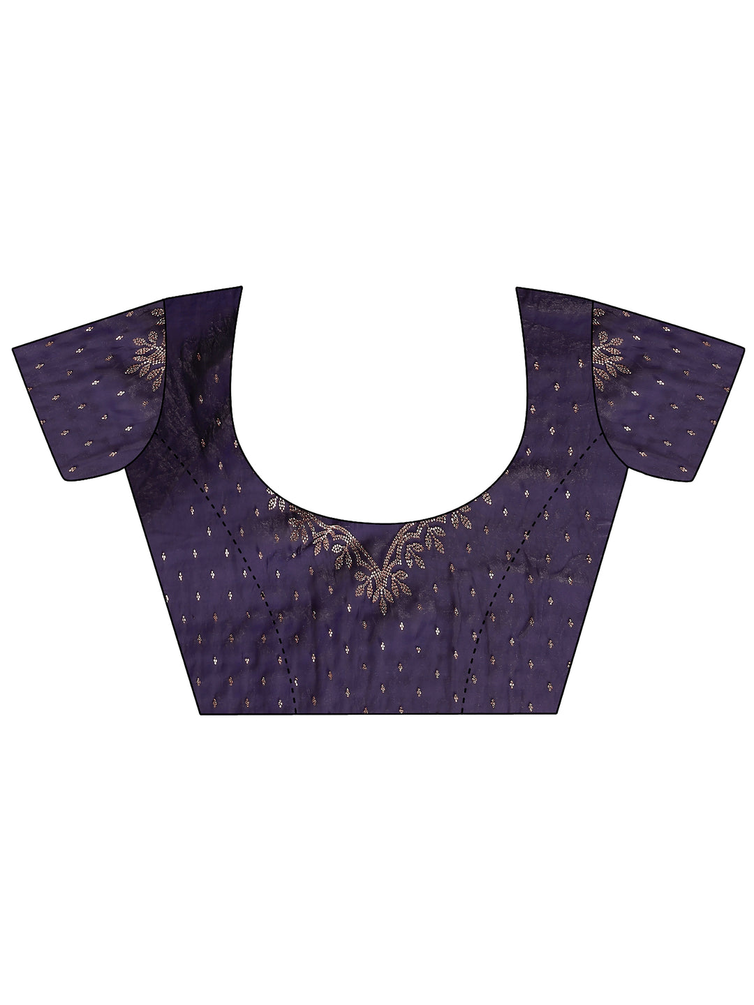  Purple Solid Silk Blend Saree With Unstitched Blouse Piece 