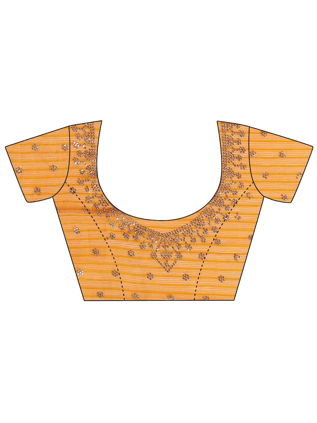  Orange Embellished Georgette Saree With Unstitched Blouse Piece 