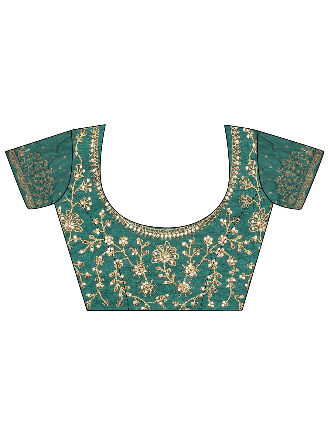  Green Solid Silk Blend Saree With Unstitched Blouse Piece 