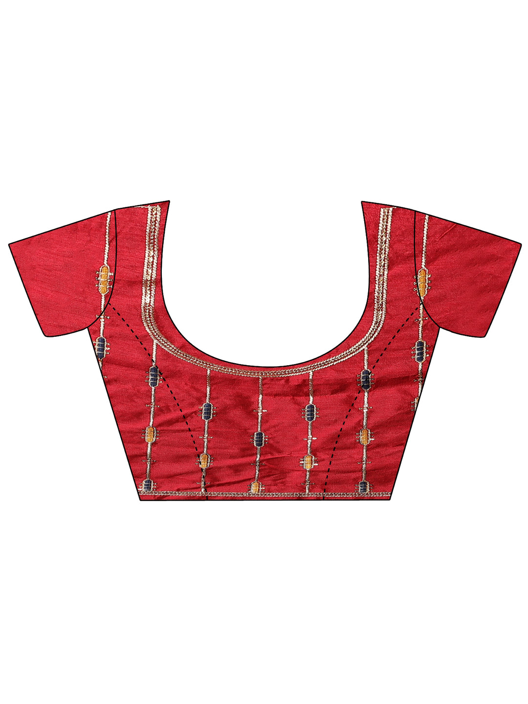  Navy Blue Solid Silk Blend Saree With Unstitched Blouse Piece 