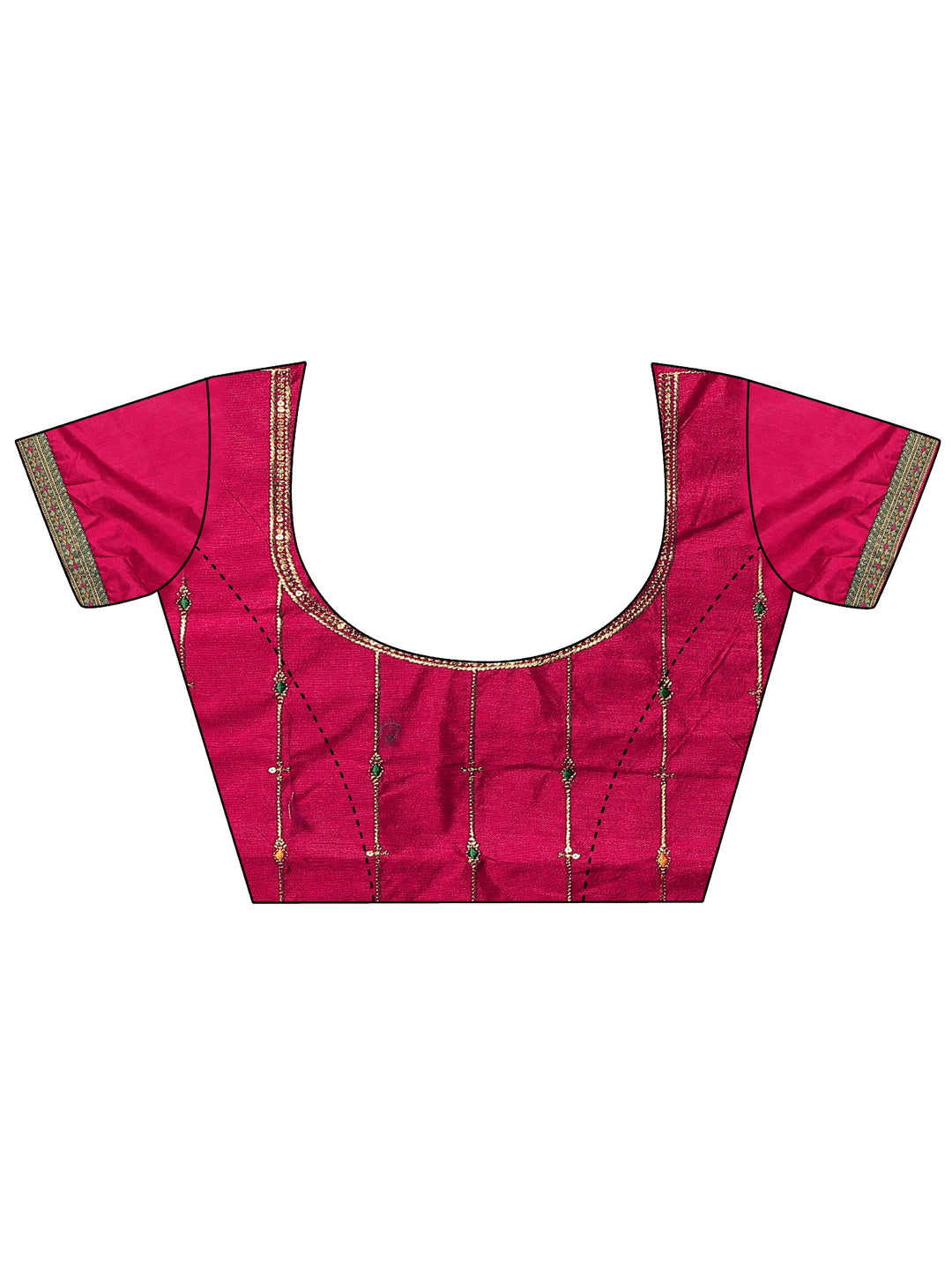  Green Solid Silk Blend Saree With Unstitched Blouse Piece 