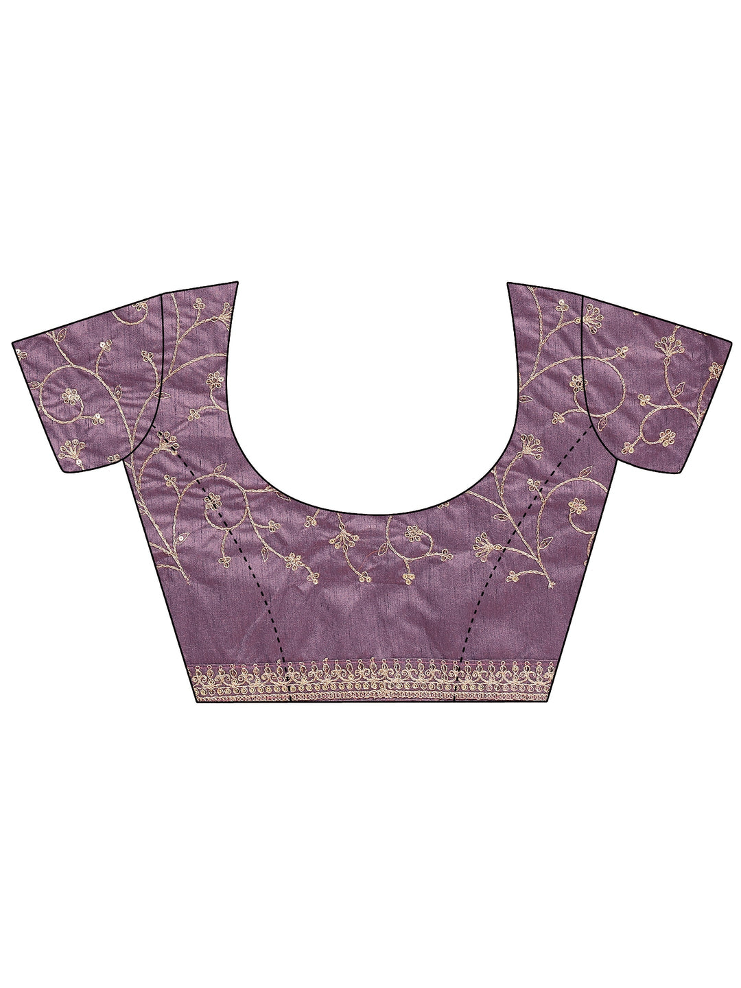  Lavender Solid Silk Blend Saree With Unstitched Blouse Piece 