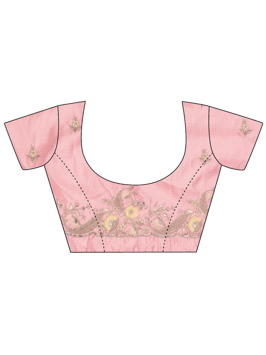  Red Embroidered Silk Blend Saree With Unstitched Blouse Piece 