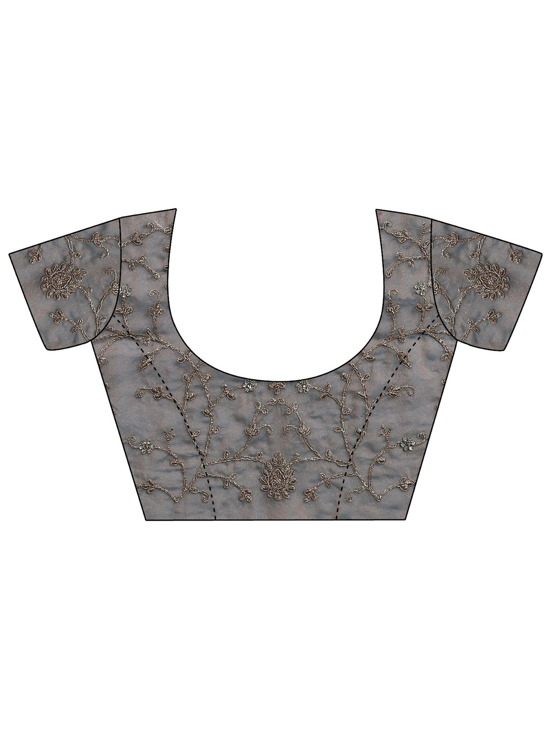  Blue Embroidered Silk Blend Saree With Unstitched Blouse Piece 