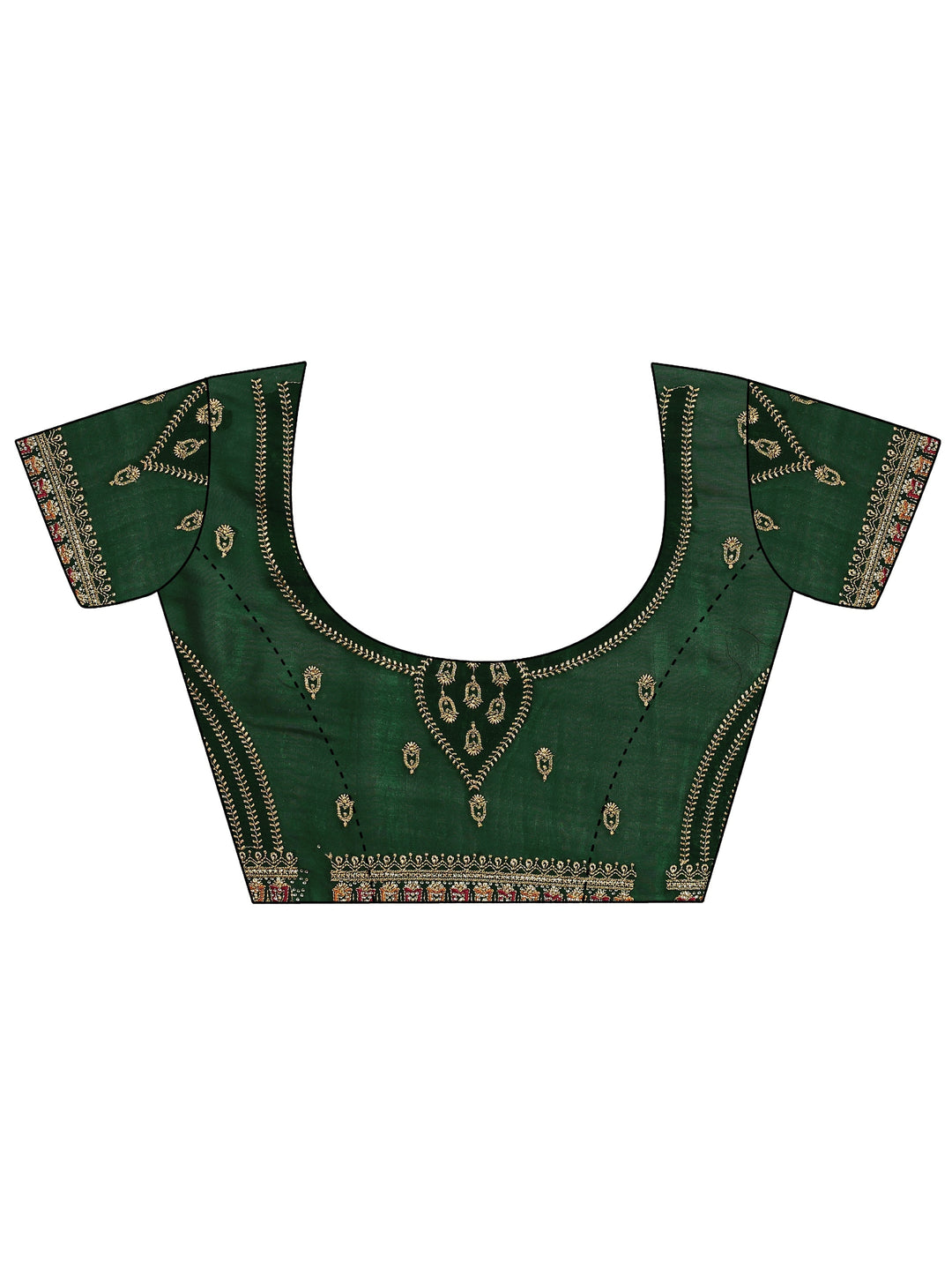  Red Embellished Silk Blend Saree With Unstitched Blouse Piece 