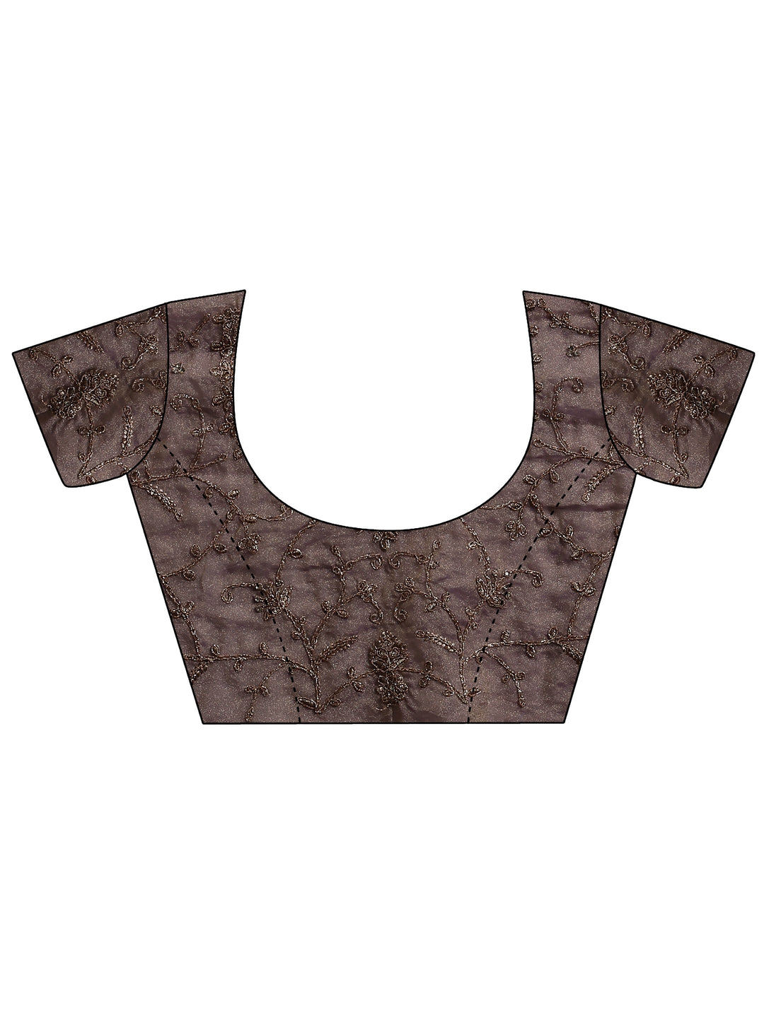  Lavender Embroidered Organza Saree With Unstitched Blouse Piece 