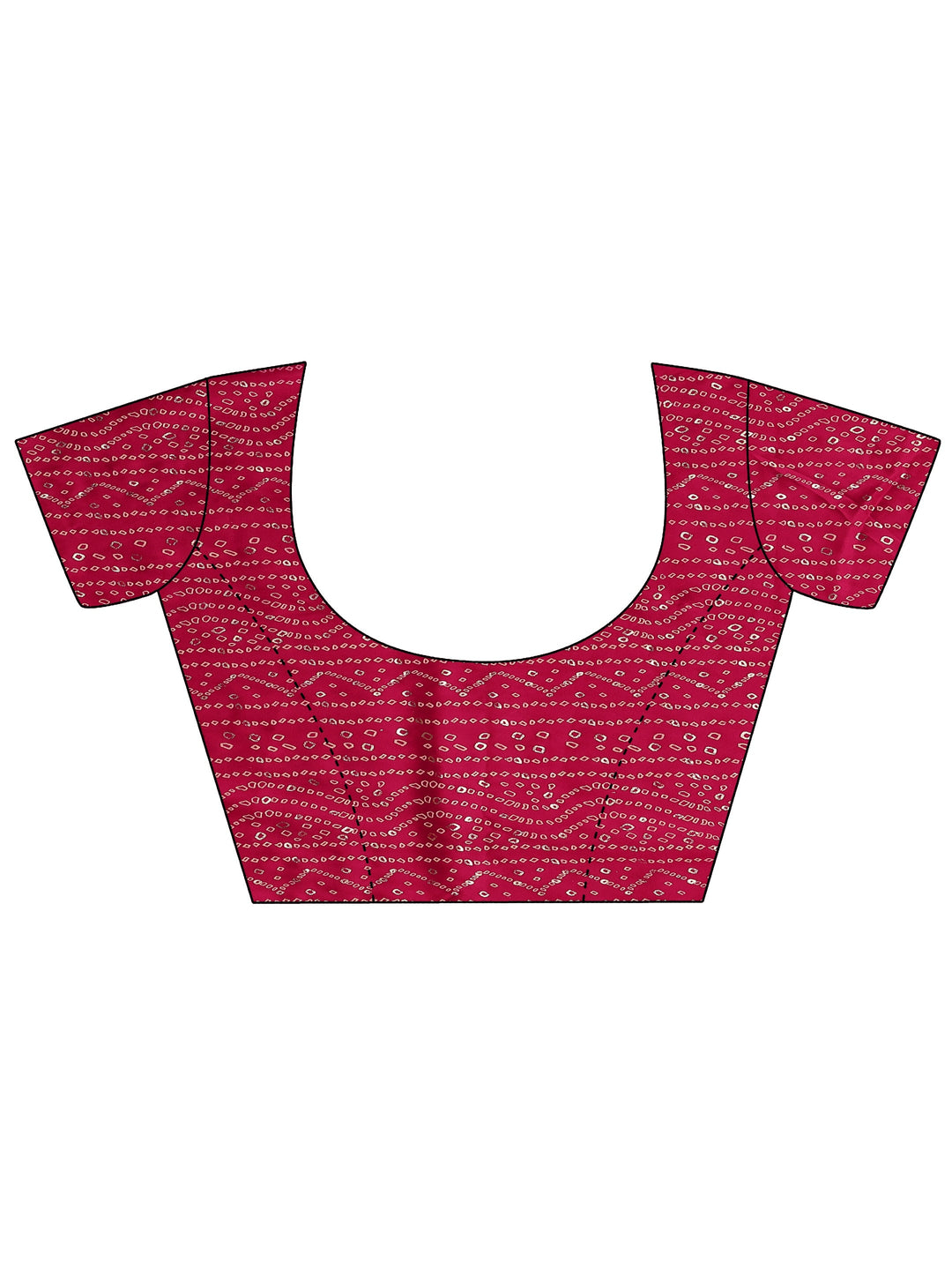  Blue Bandhani Printed Silk Blend Saree With Unstitched Blouse Piece 