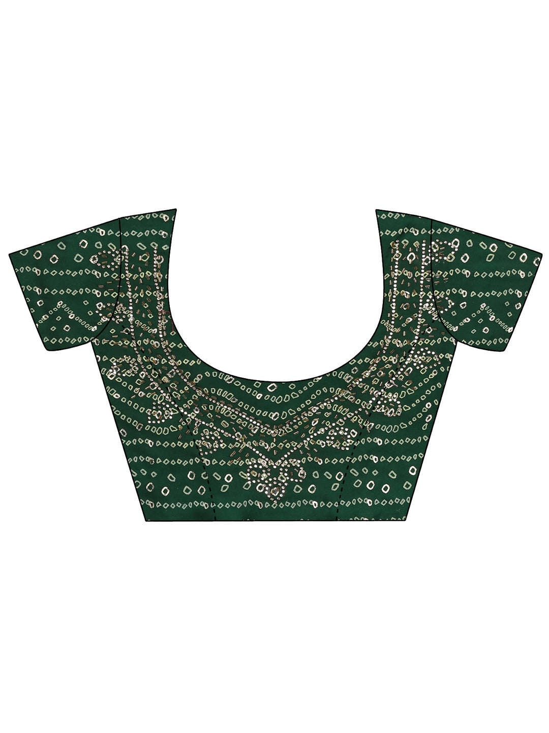  Red Bandhani Printed Silk Blend Saree With Unstitched Blouse Piece 