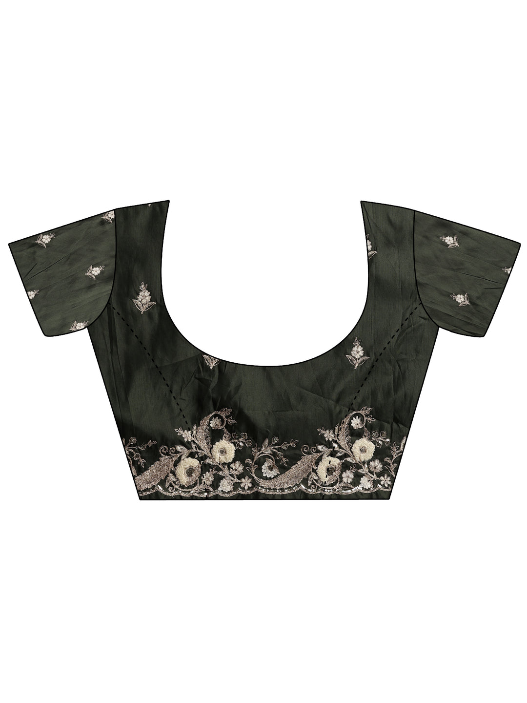  Mustard Embroidered Silk Blend Saree With Unstitched Blouse Piece 