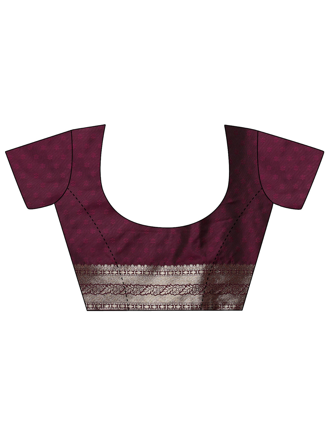  Burgundy Woven Design Silk Blend Saree With Unstitched Blouse Piece 