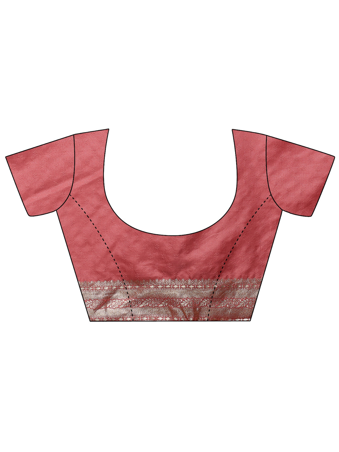  Peach Woven Design Silk Blend Saree With Unstitched Blouse Piece 