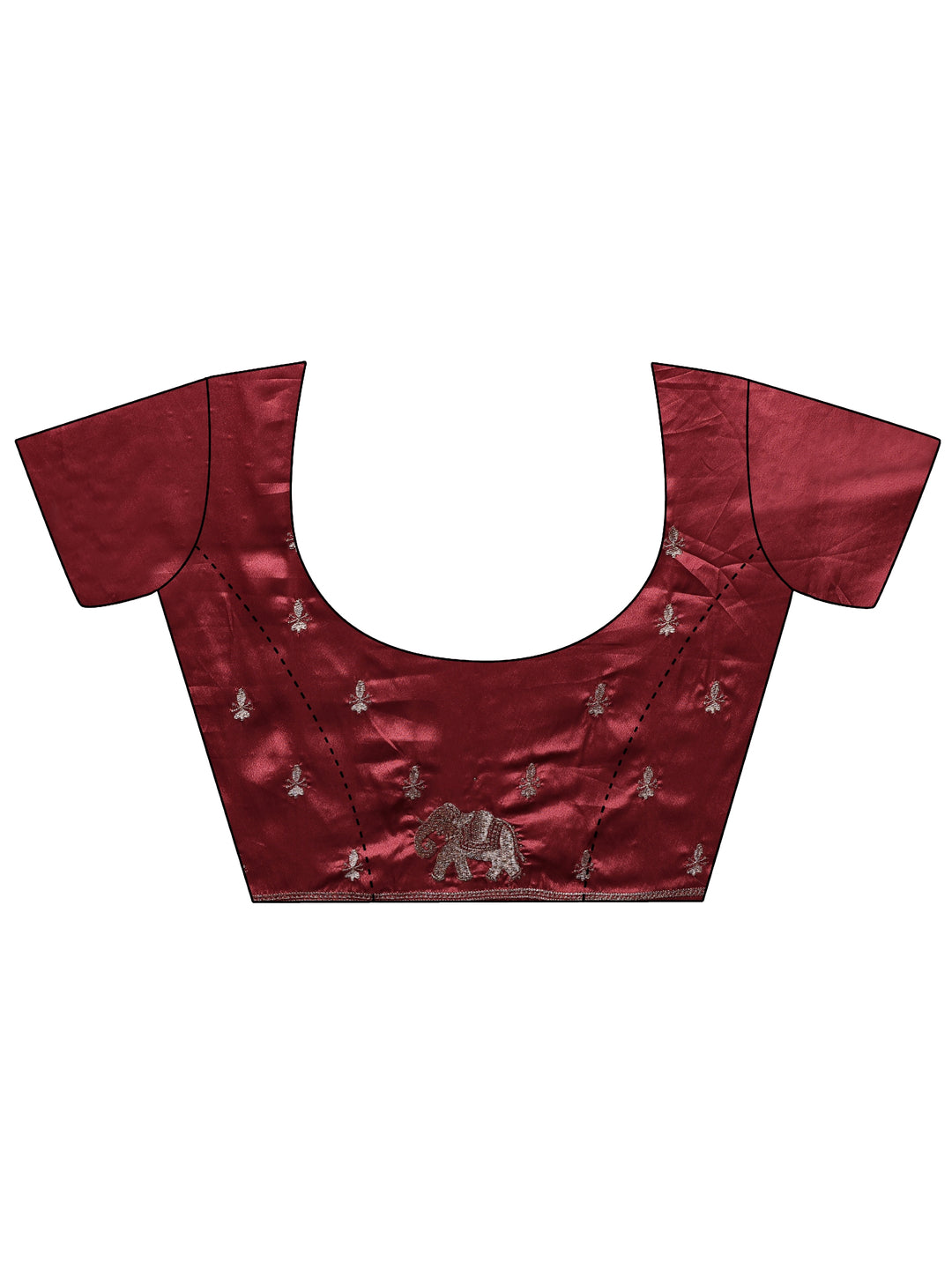  Mauve Embellished Silk Blend Saree With Unstitched Blouse Piece 