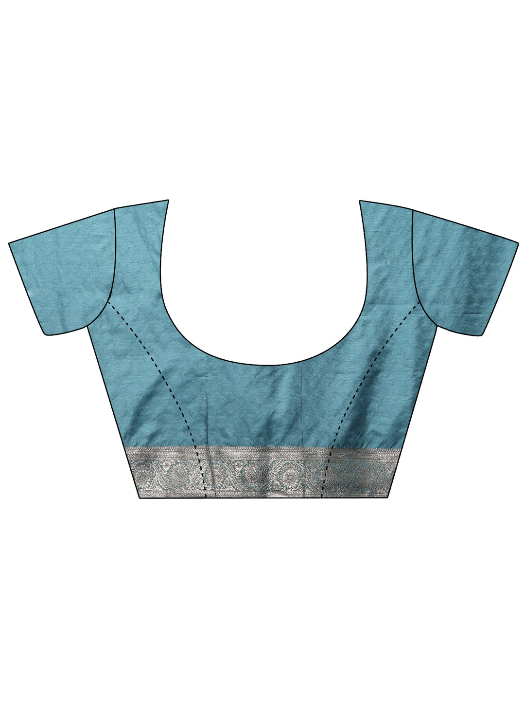  Blue Woven Design Silk Blend Saree With Unstitched Blouse Piece 
