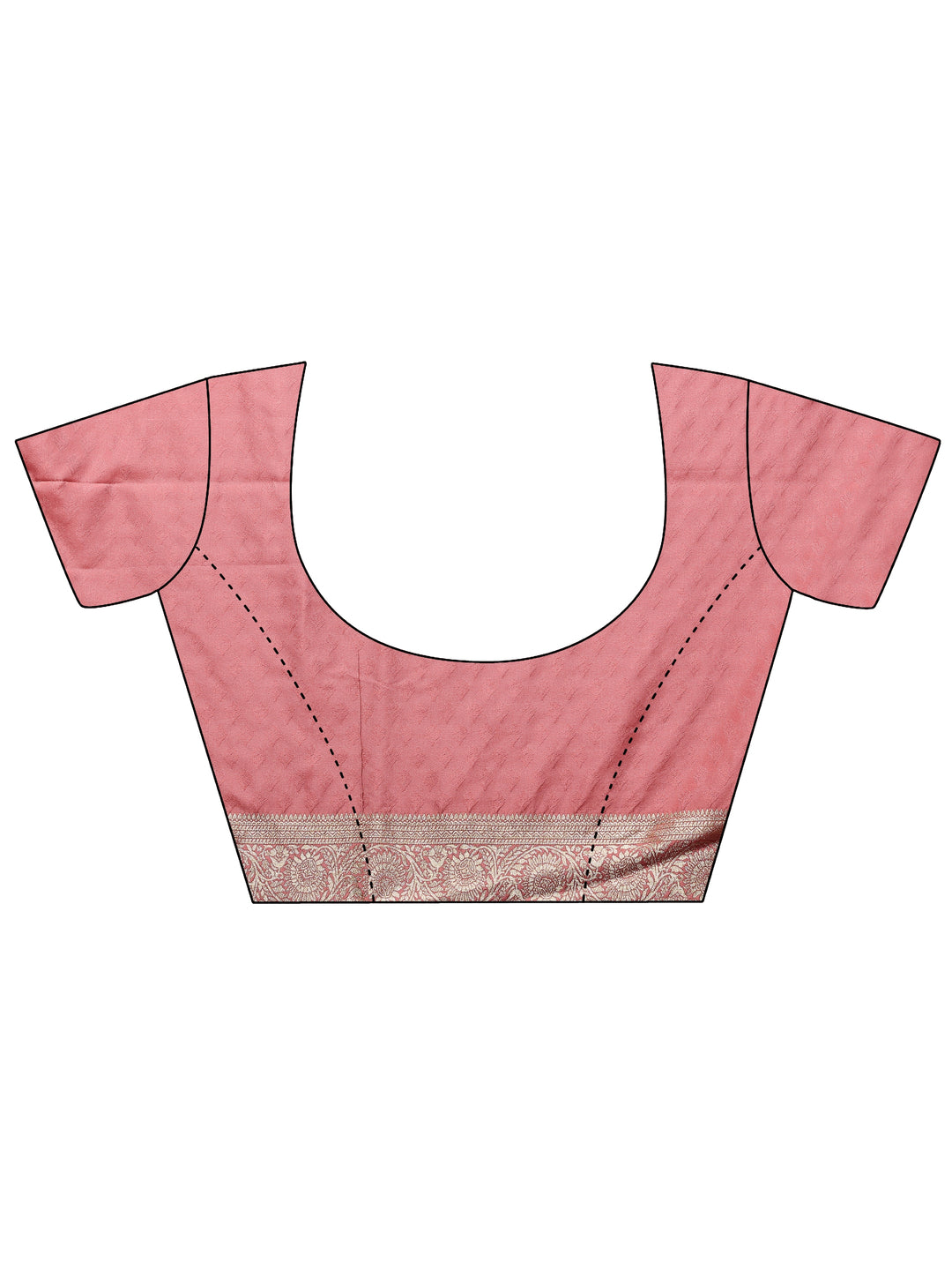  Peach Woven Design Silk Blend Saree With Unstitched Blouse Piece 