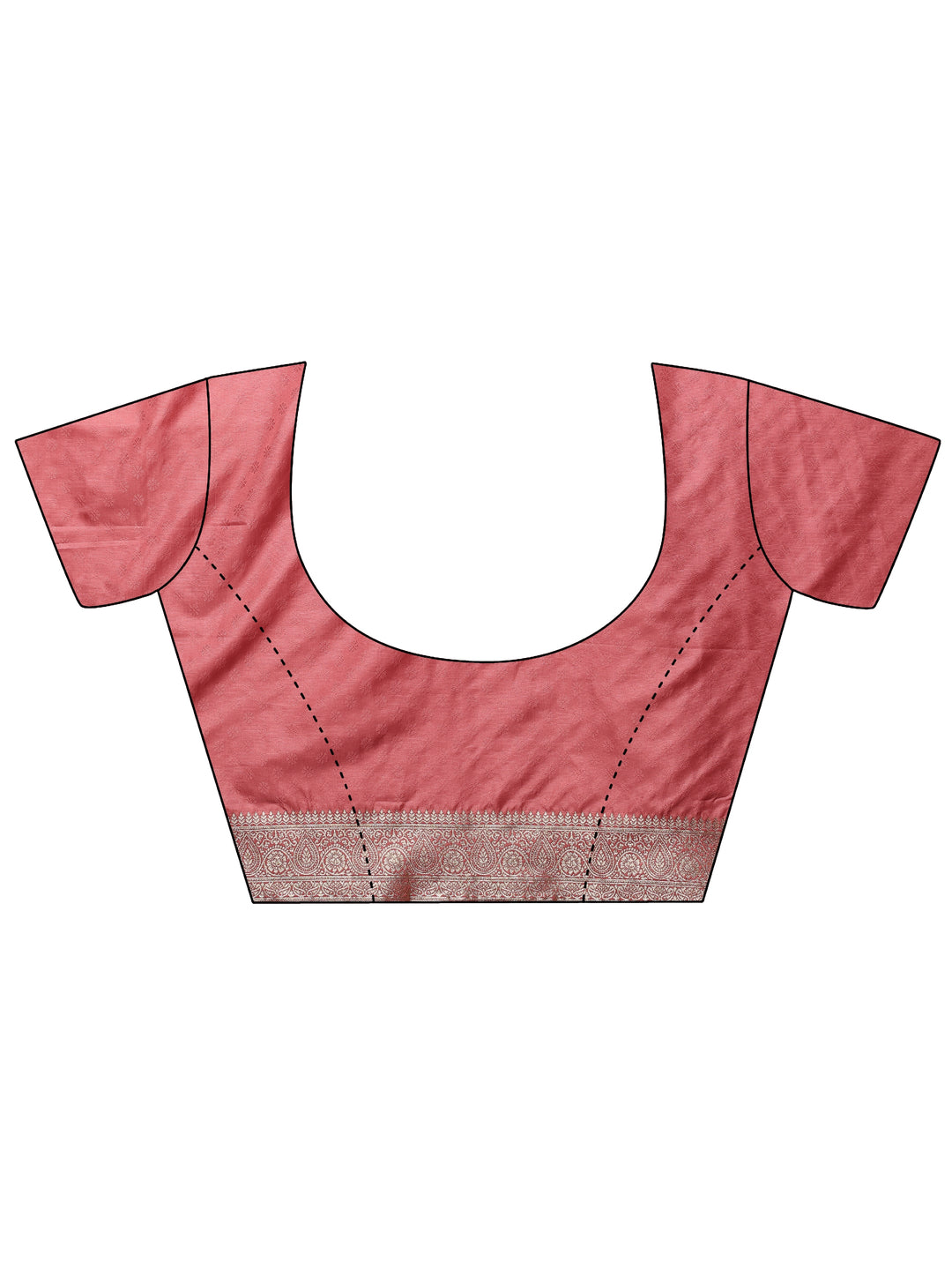  Peach Woven Design Silk Blend Saree With Unstitched Blouse Piece 