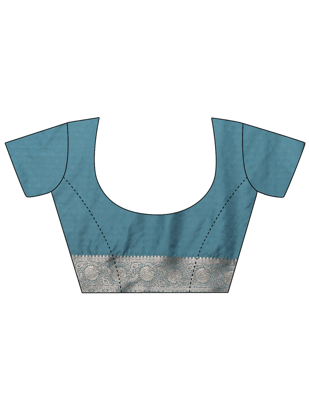  Blue Woven Design Silk Blend Saree With Unstitched Blouse Piece 